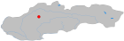 Karte der Slowakei, Position von Zeche hervorgehoben